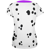 Mardi Gras Dog Dalmatian Costume Purple Collar Fleur De Lis All Over Womens T Shirt