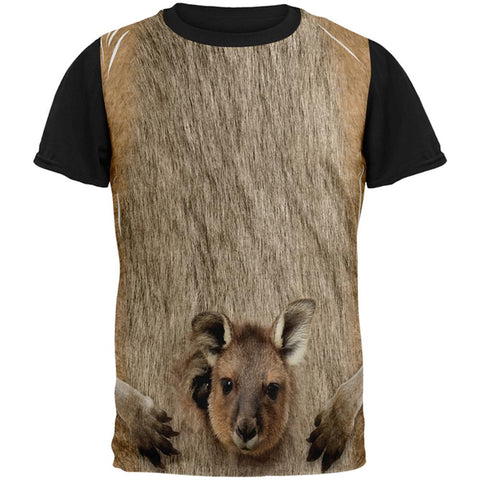 Halloween Kangaroo Costume All Over Mens Black Back T Shirt
