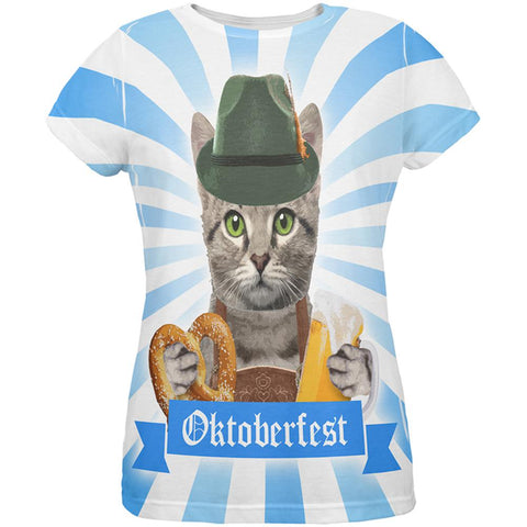 Oktoberfest Funny Cat All Over Womens T Shirt