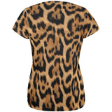 Halloween Leopard Print Costume All Over Womens T Shirt