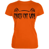Halloween Crazy Cat Lady Juniors Soft T Shirt
