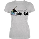 Halloween I'm Actually a Unicorn Juniors Soft T Shirt