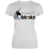 Halloween I'm Actually a Unicorn Juniors Soft T Shirt