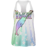 My Spirit Animal Narwhal Unicorn Of The Sea Pastel All Over Womens Work Out Tank Top