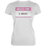 Halloween Hello I'm a Unicorn Juniors Soft T Shirt