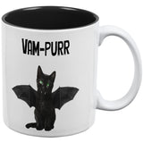 Halloween Cat Vampire Vam-purr All Over Coffee Mug front view