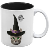 Halloween Funny Cat Witch All Over Coffee Mug front view