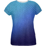 Halloween Blue Ice Dragon Scales Costume All Over Womens T Shirt front view