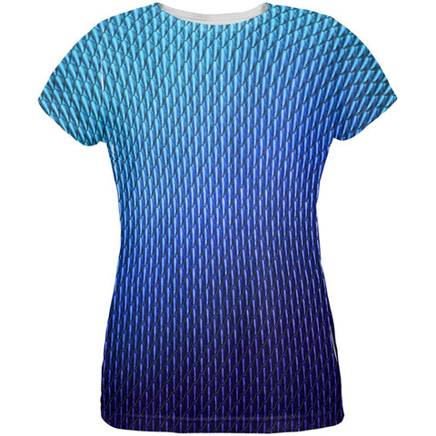Halloween Blue Ice Dragon Scales Costume All Over Womens T Shirt