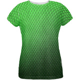 Halloween Green Earth Dragon Scales Costume All Over Womens T Shirt front view