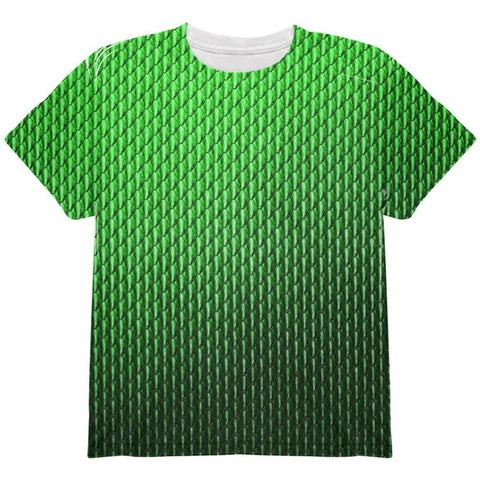 Halloween Green Earth Dragon Scales Costume All Over Youth T Shirt