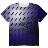 Halloween Bats in the Full Moon Light All Over Youth T Shirt