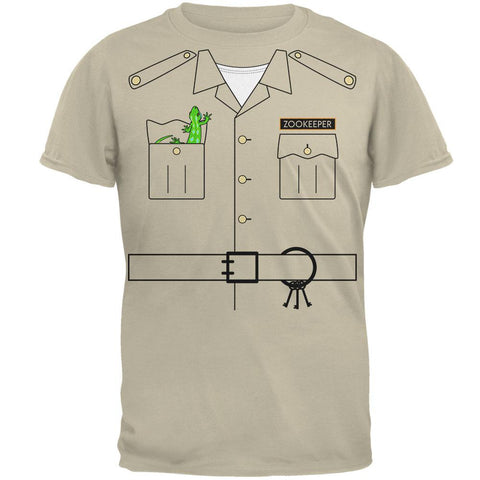 Halloween Costume Zookeeper Mens Costume T Shirt - front view - Sand