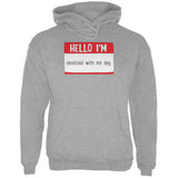 Halloween Hello I'm Obsessed With My Dog Mens Hoodie front view