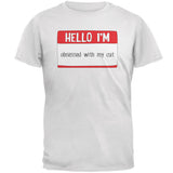 Halloween Hello I'm Obsessed With My Cat Mens T Shirt front view