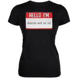 Halloween Hello I'm Obsessed With My Cat Juniors Soft T Shirt front view