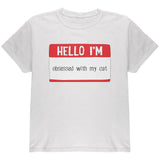 Halloween Hello I'm Obsessed With My Cat Youth T Shirt front view