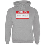 Halloween Hello I'm Obsessed With My Cat Mens Hoodie front view