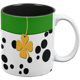 St Patrick's Day Dog Dalmatian Green Collar Shamrock All Over Coffee Mug