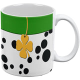 St Patrick's Day Dog Dalmatian Green Collar Shamrock All Over Coffee Mug