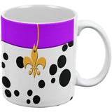 Mardi Gras Dog Dalmatian Purple Collar Fleur De Lis All Over Coffee Mug