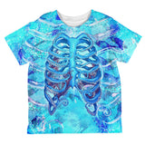 Halloween Octopus Kraken Skeleton Ribs Costume All Over Toddler T Shirt