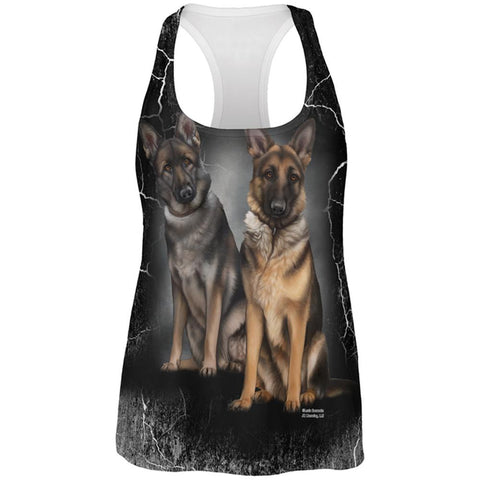 German Shepherds Live Forever All Over Womens Work Out Tank Top