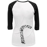 Halloween Snow Leopard Costume Juniors 3/4 Sleeve Raglan T Shirt