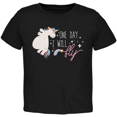 Halloween Chubby Unicorn One Day I Will Fly Toddler T Shirt