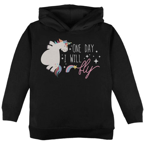 Halloween Chubby Unicorn One Day I Will Fly Toddler Hoodie