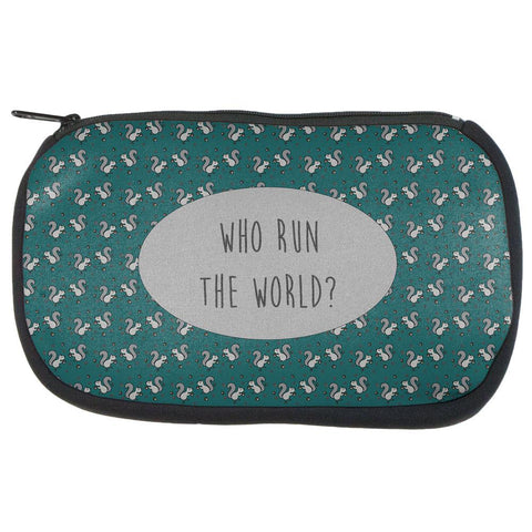 Autumn Squirrels Who Run the World Pattern Makeup Bag