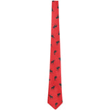 Moose Pattern Red and Black All Over Neck Tie