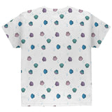 Mermaid Shells Bubbles Pattern White All Over Youth T Shirt