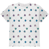 Mermaid Shells Bubbles Pattern White All Over Youth T Shirt