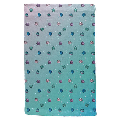 Mermaid Shells Bubbles Pattern Multi All Over Hand Towel