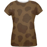 Halloween Brown Chocolate Milk Cow Costume All Over Womens T Shirt