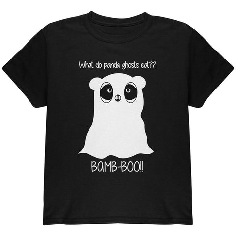 Halloween Panda Ghost Pun White Text Youth T Shirt