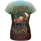Always Be Yourself Unless Moose All Over Womens T Shirt