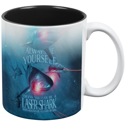 Always Be Yourself Unless Laser Shark All Over Coffee Mug