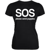 SOS Please Send Puppies Juniors Soft T Shirt front view
