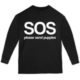 SOS Please Send Puppies Youth Long Sleeve T Shirt front view