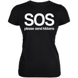SOS Please Send Kittens Juniors Soft T Shirt front view