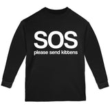 SOS Please Send Kittens Youth Long Sleeve T Shirt front view