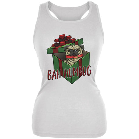 Christmas Bah Humpug Grumpy Scrooge Pug Gift Juniors Soft Tank Top