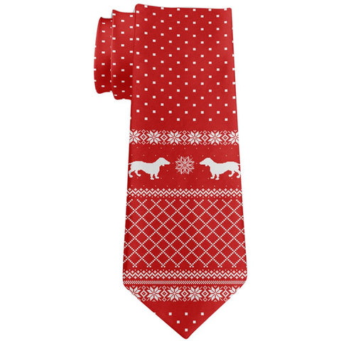 Ugly Christmas Sweater Dachshund All Over Neck Tie