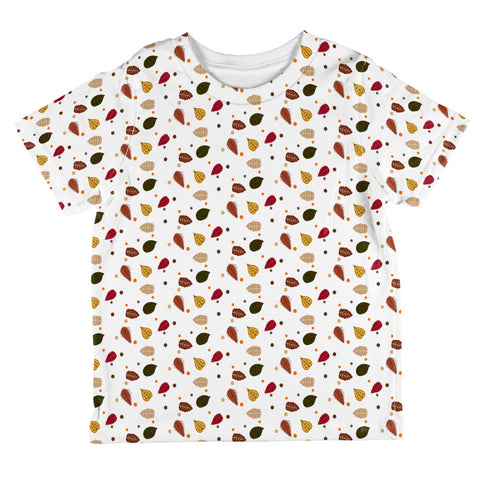 Autumn Leaves Pattern All Over Toddler T Shirt  front view