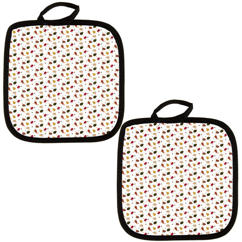 Autumn Leaves Pattern All Over Pot Holder (Set of 2)  front view