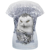 Always Be Yourself Unless Snowy Winter Owl All Over Womens T Shirt