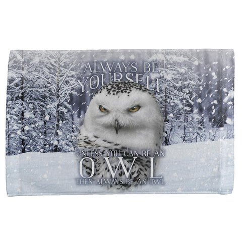 Always Be Yourself Unless Snowy Winter Owl All Over Hand Towel