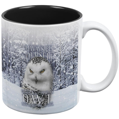 Always Be Yourself Unless Snowy Winter Owl All Over Coffee Mug
